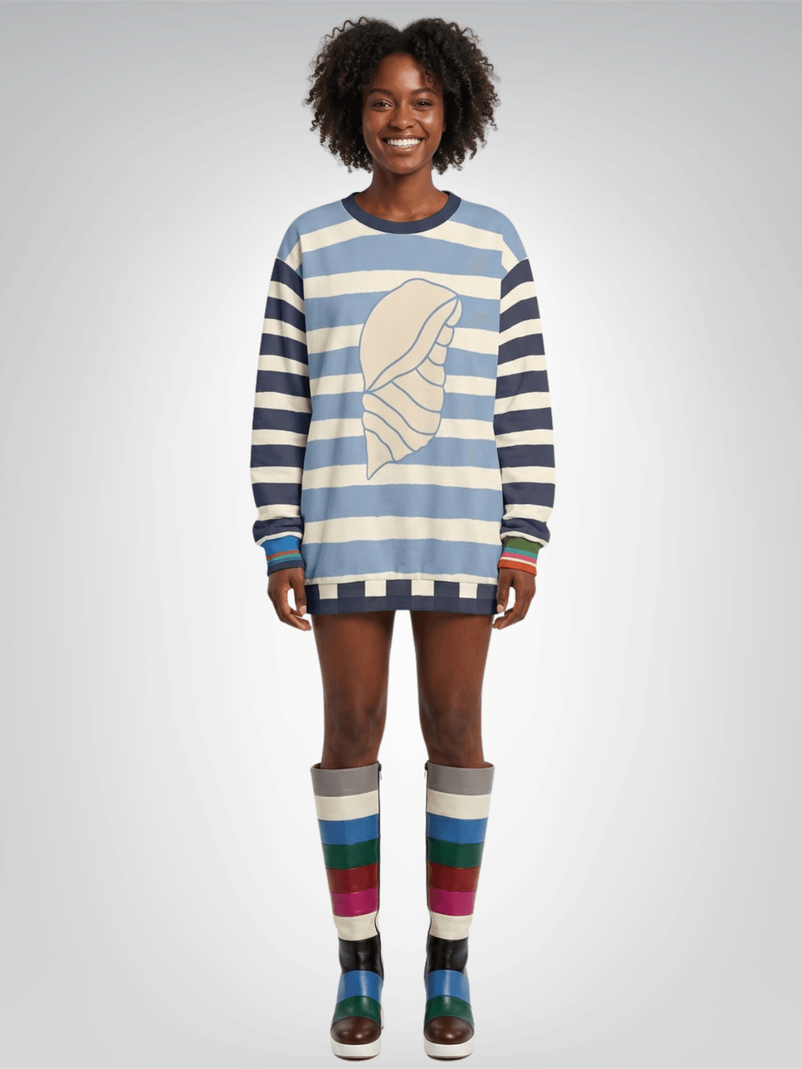 Sail Away Regatta Rugby Stripe Unisex Sweatshirt (Gold Label)