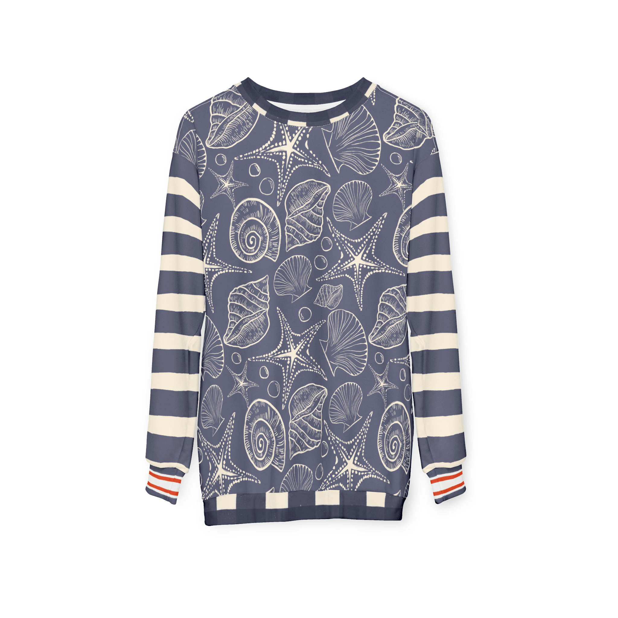 Sail Away Seashell Sketch in Blue Unisex Sweatshirt (Gold Label)