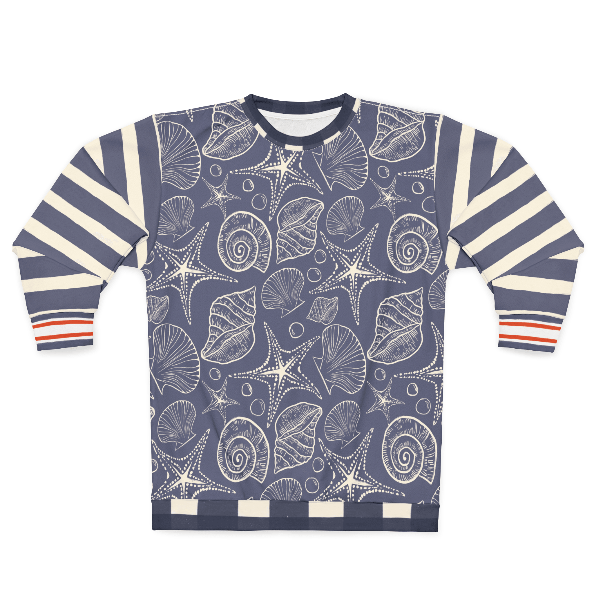 Sail Away Seashell Sketch in Blue Unisex Sweatshirt (Gold Label)