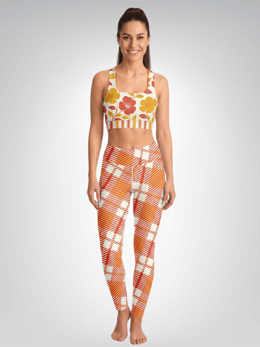 Salsa Time Floral Stripe Padded Sports Bra