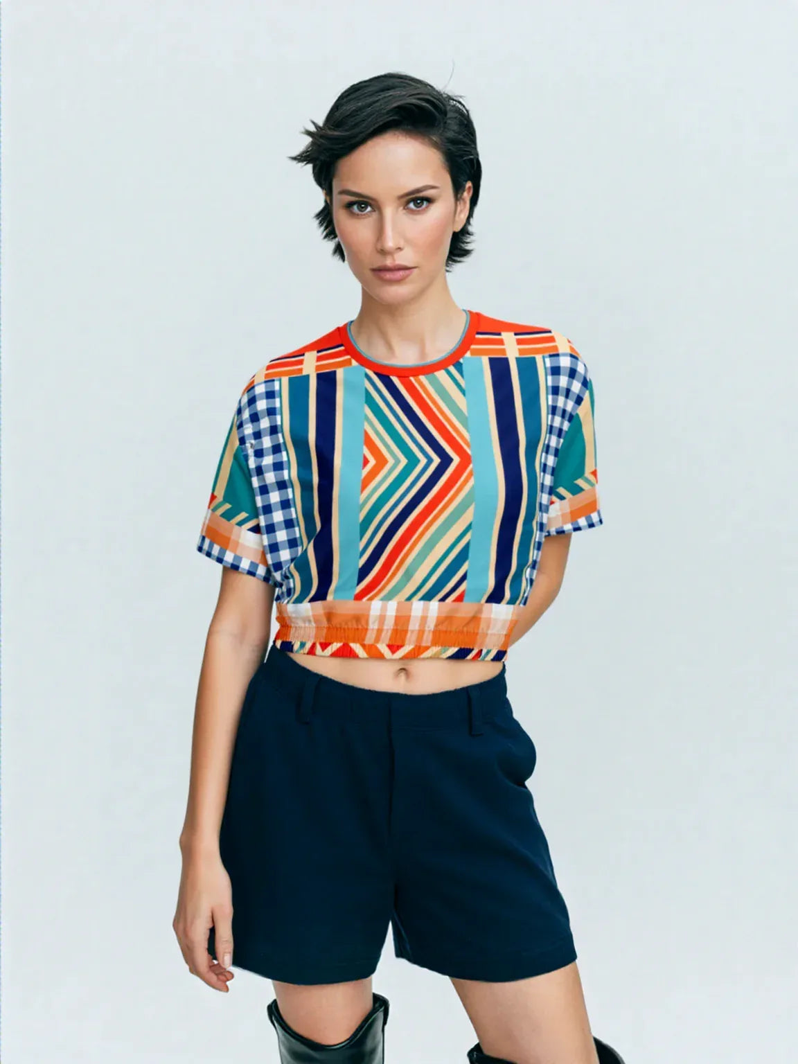 Salsa Time Eco-Poly Short Sleeve Cropped Pullover