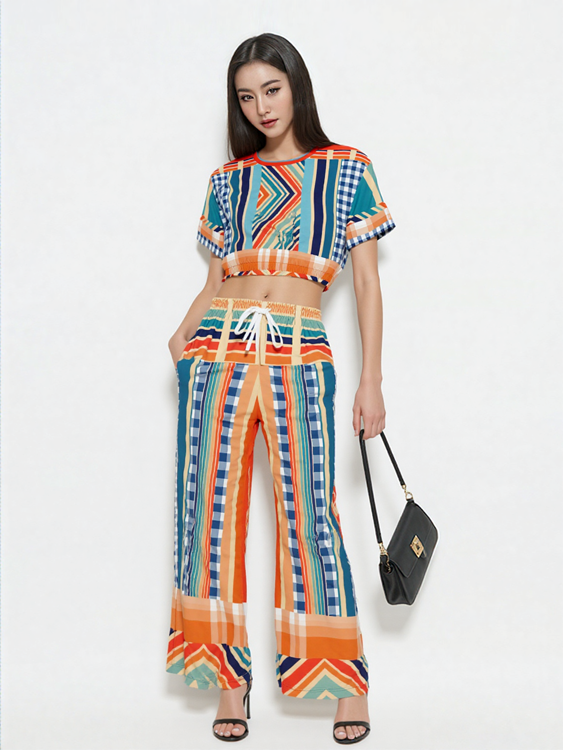 Salsa Time Eco-Poly Short Sleeve Cropped Pullover