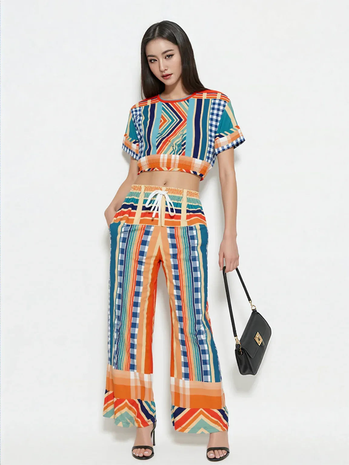 Salsa Time Eco-Poly Short Sleeve Cropped Pullover