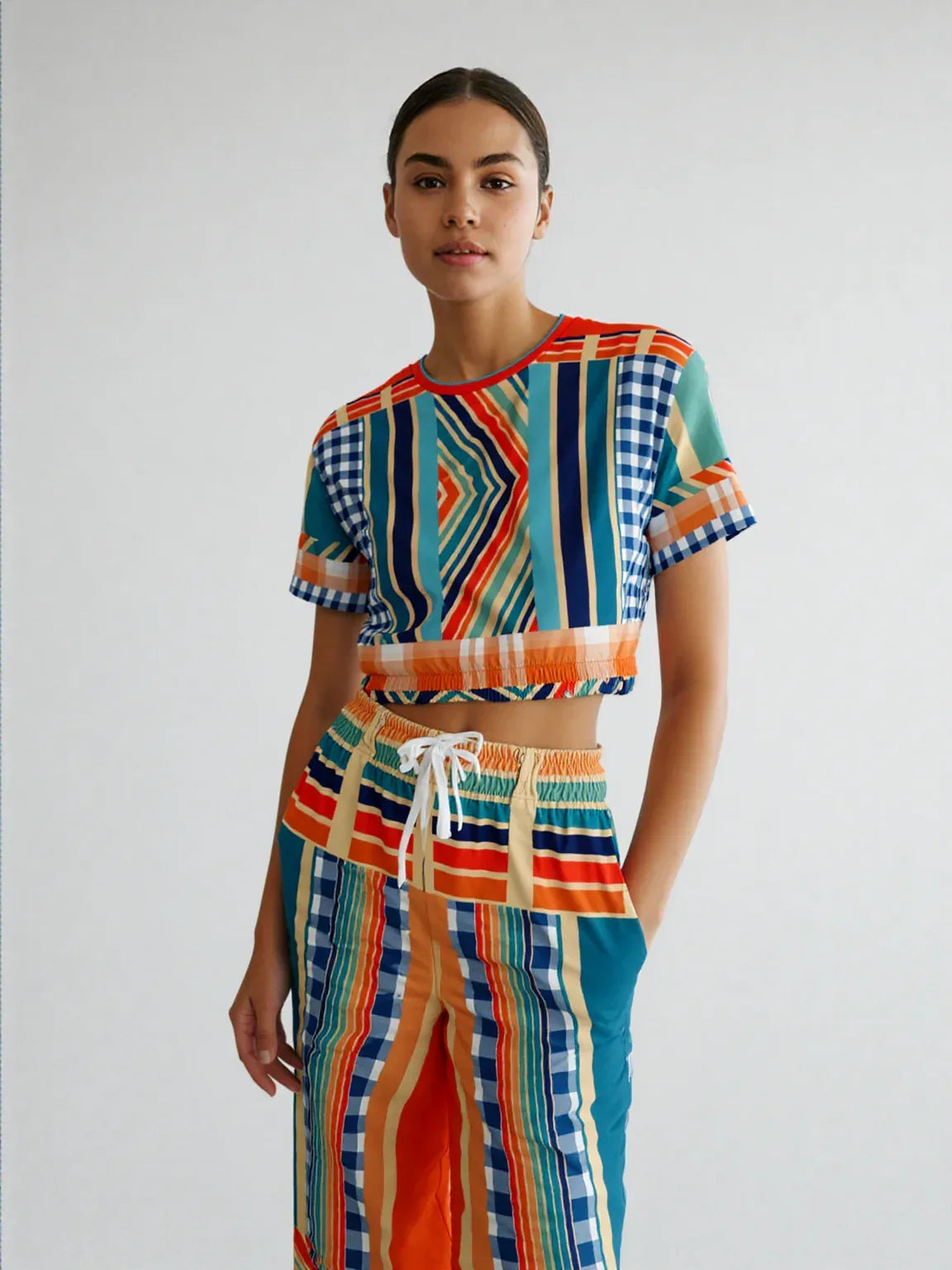 Salsa Time Eco-Poly Short Sleeve Cropped Pullover