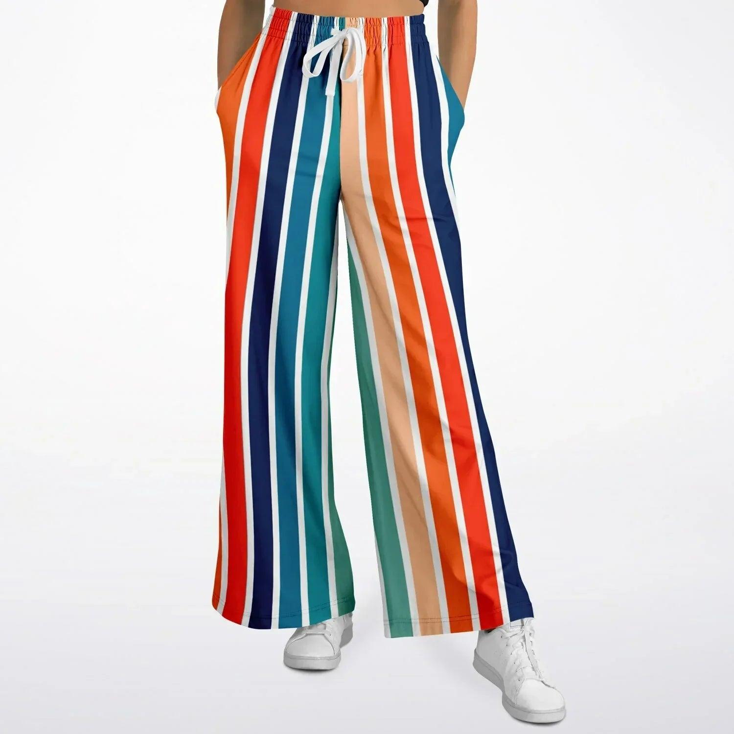 Salsa Time Striped Eco-Poly Wide Leg Pants