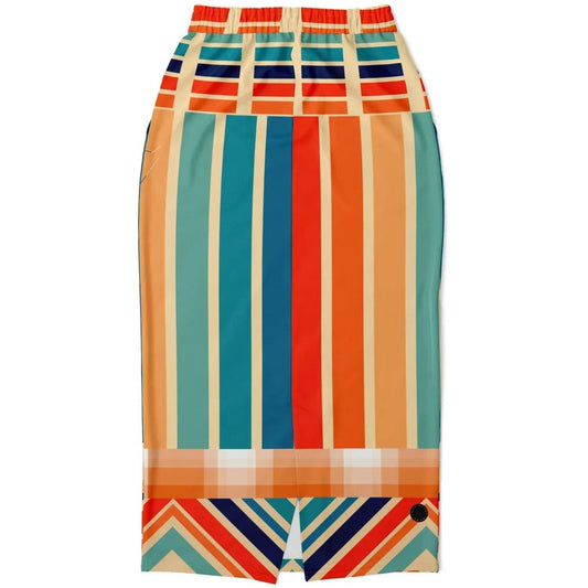 Salsa Time Zig-Zag Stripe Eco-Poly Long Pocket Skirt
