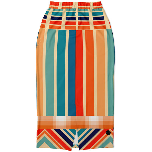 Salsa Time Zig-Zag Stripe Eco-Poly Long Pocket Skirt