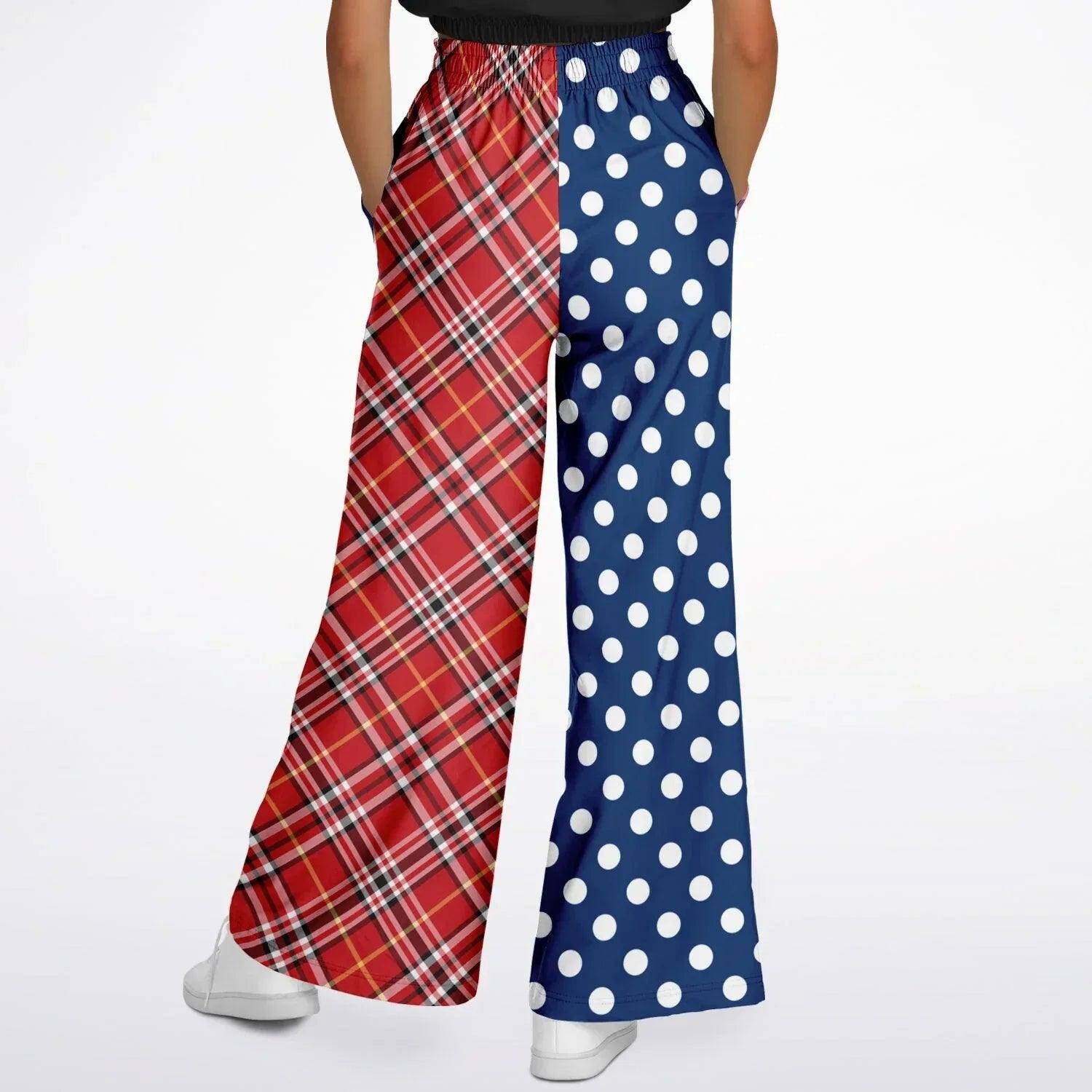 Serendipity Plaid Pinstripe Eco-Poly Wide Leg Pant