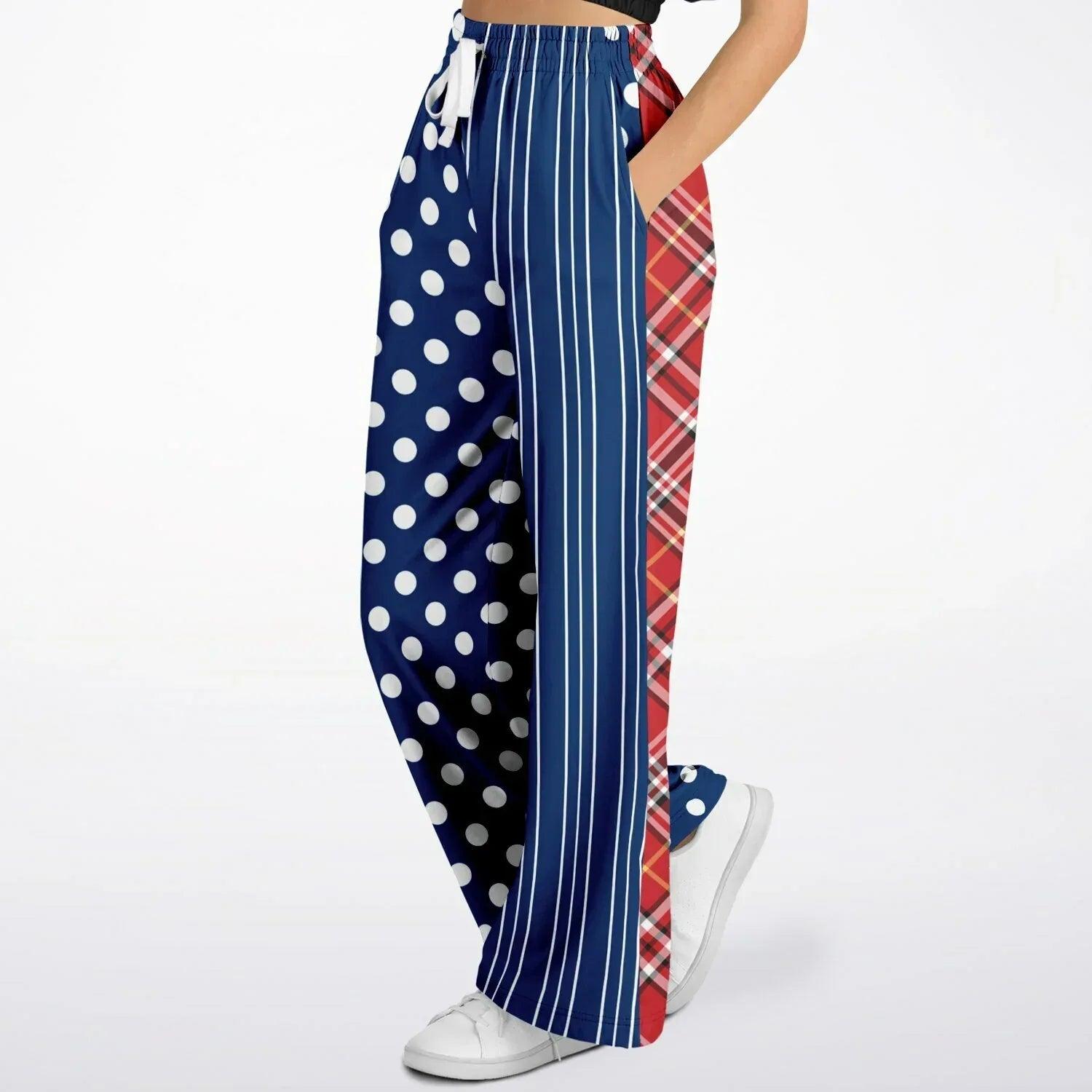 Serendipity Plaid Pinstripe Eco-Poly Wide Leg Pant