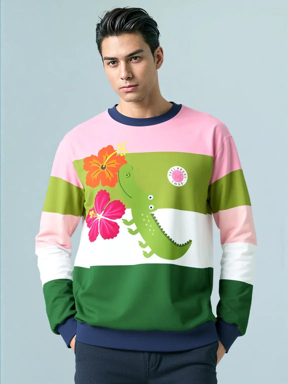 Smell The Flowers Gator Rugby Stripe Unisex Sweatshirt (Gold Label)