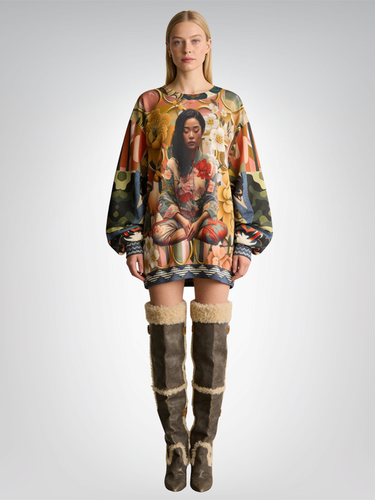 Soul at Peace Asian Floral Unisex Sweatshirt (Gold Label)