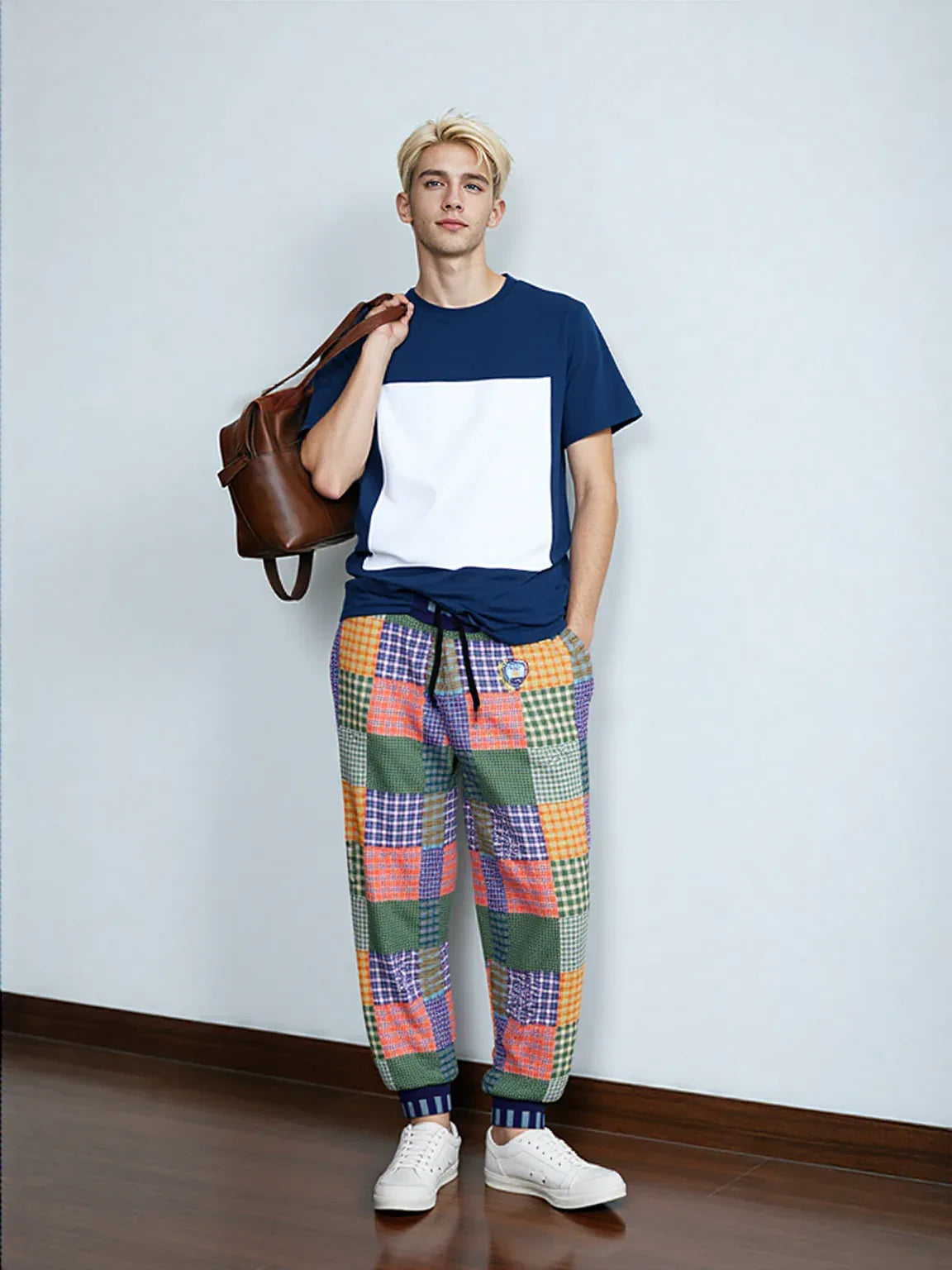 THS 1976 Orange Wheat Wreath Plaid Eco-Poly Unisex Joggers