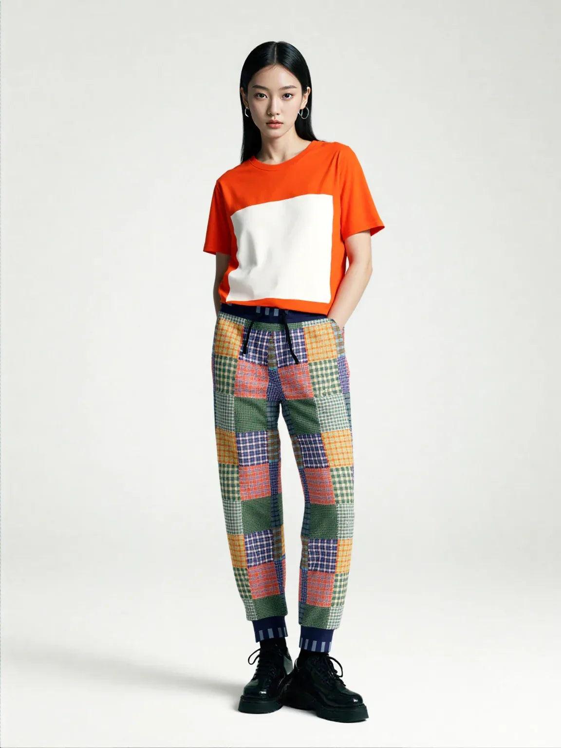 THS 1976 Orange Wheat Wreath Plaid Eco-Poly Unisex Joggers
