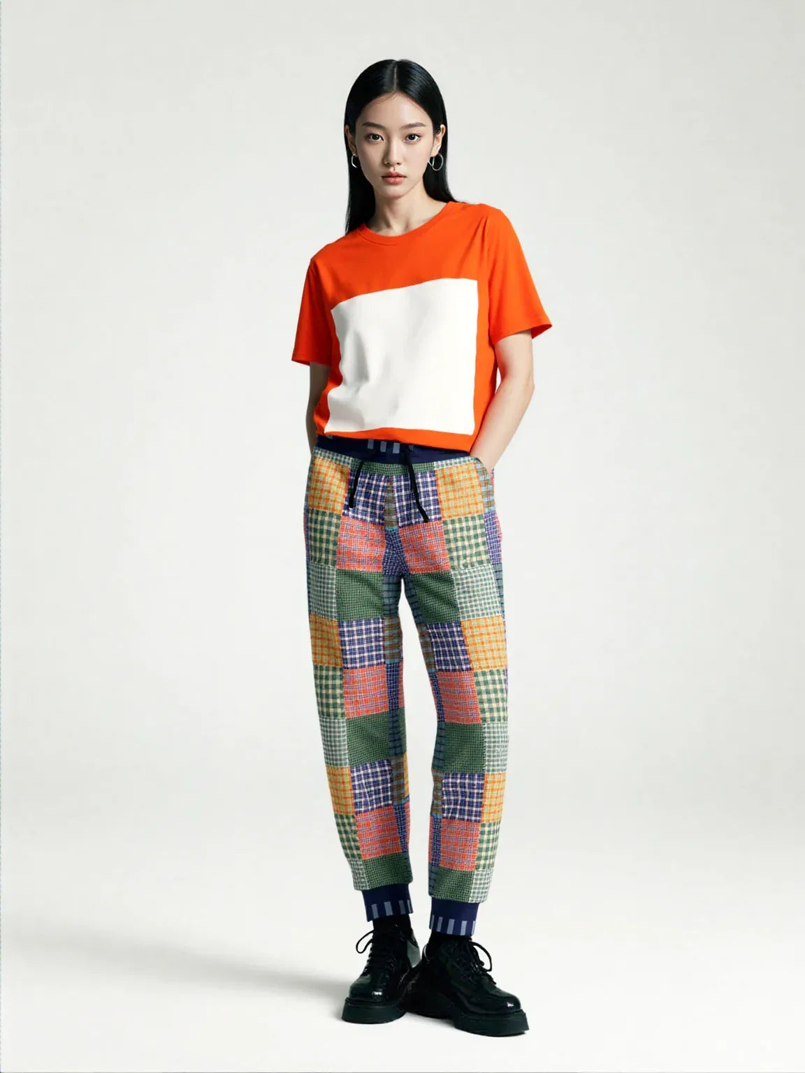 THS 1976 Orange Wheat Wreath Plaid Eco-Poly Unisex Joggers