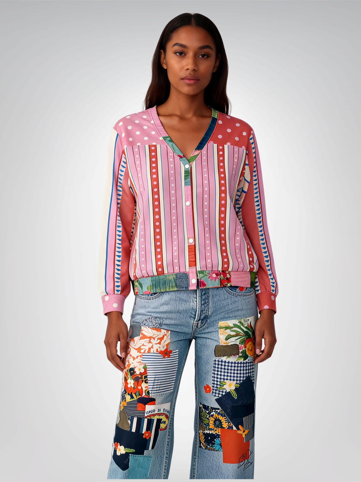 Split Decision Stripe Heavyweight Unisex Cardigan