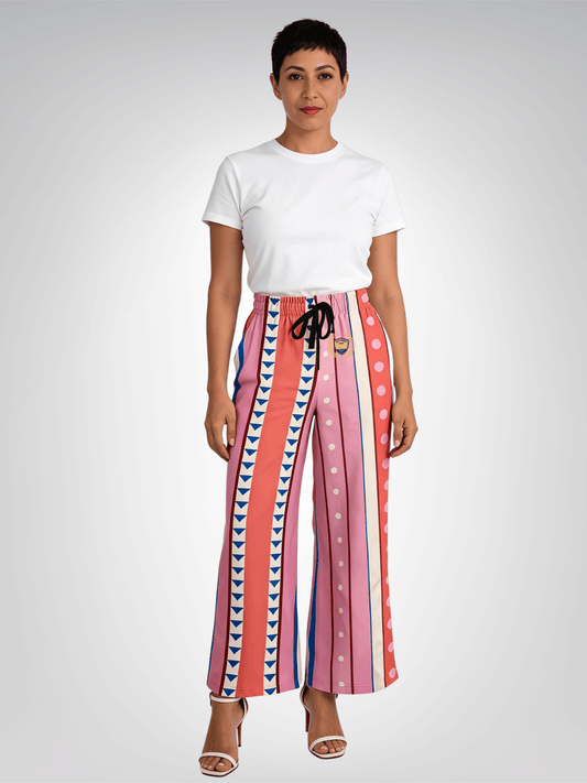 Split Decision Stripe Eco-Poly Wide Leg Pants