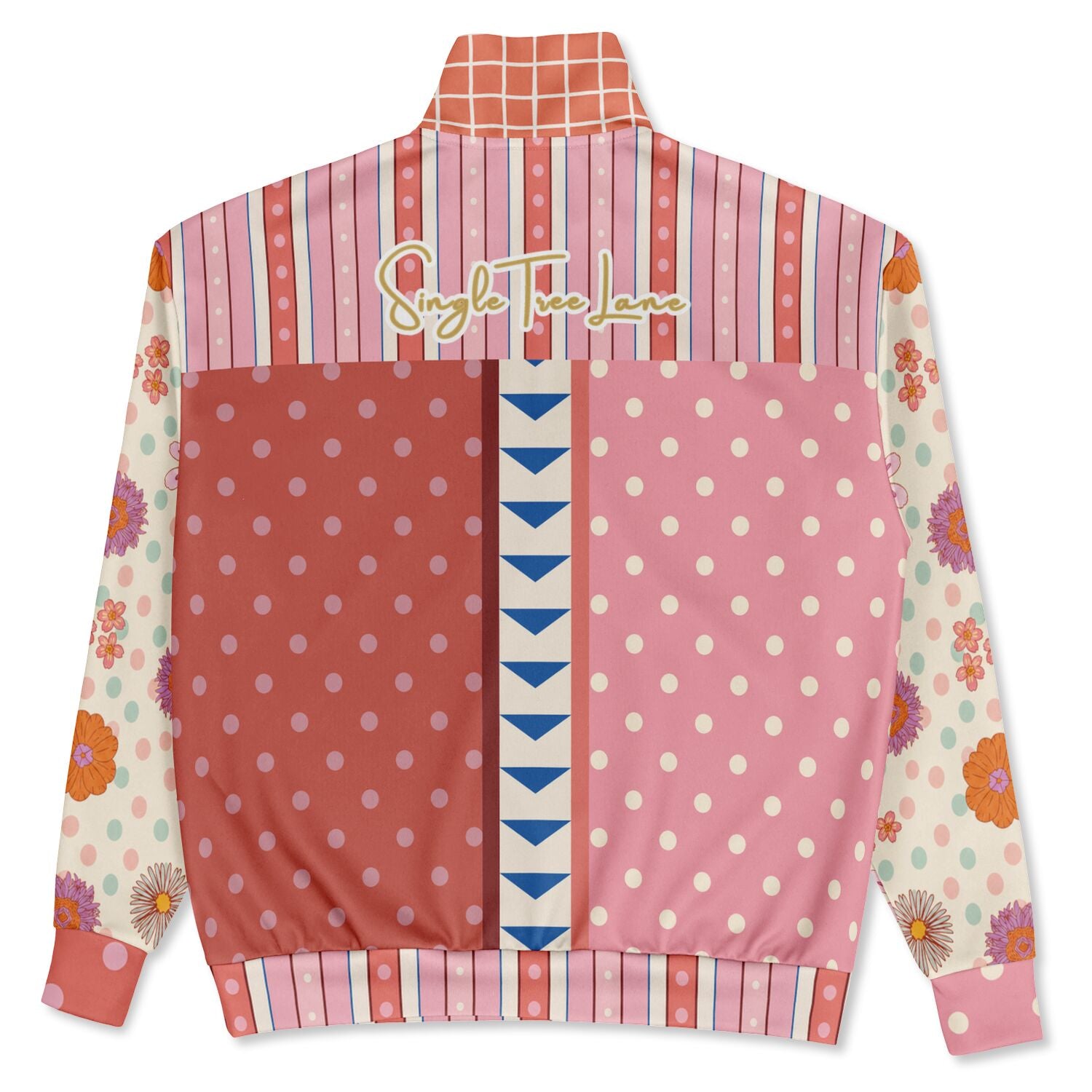 Split Decision Stripe & Floral Heavyweight Oversized Quarter Zip Sweatshirt
