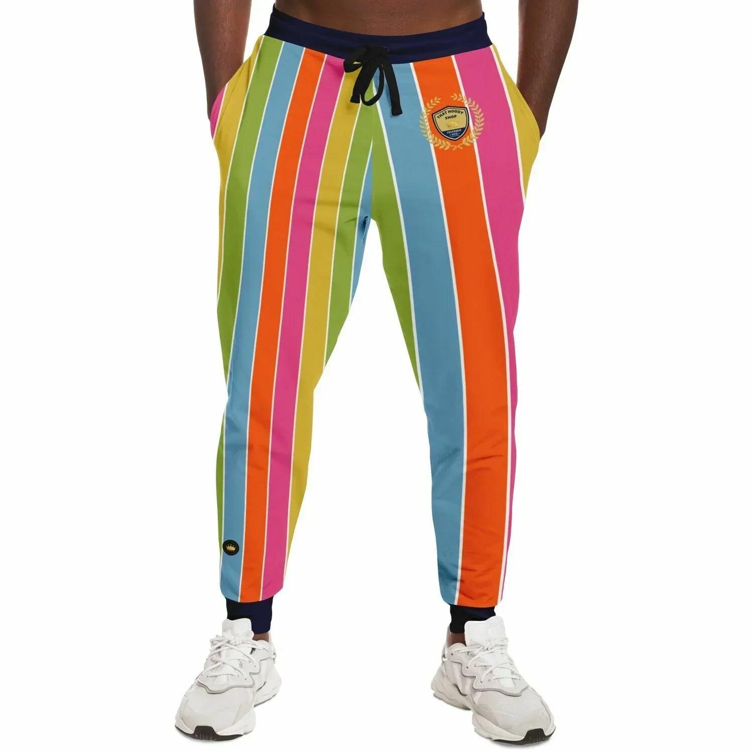 Spring Rain Rugby Stripe Eco-Poly Unisex Joggers