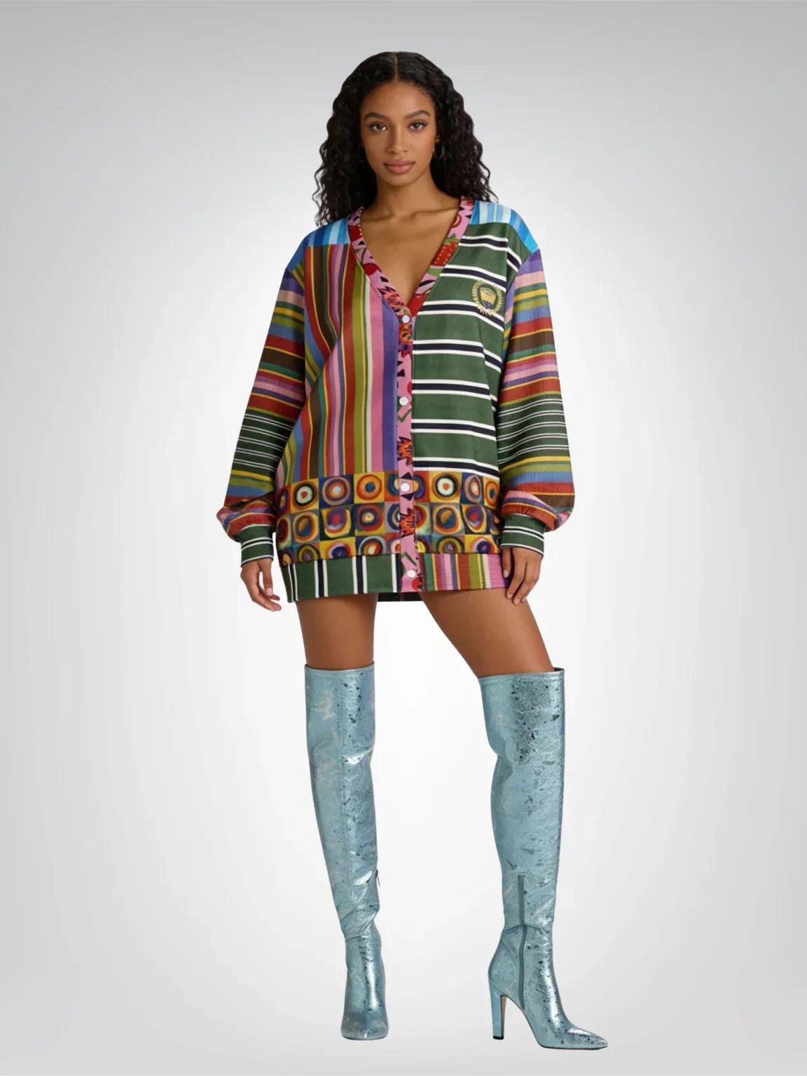 Striped in Silence Rugby Stripe Heavyweight Unisex Cardigan