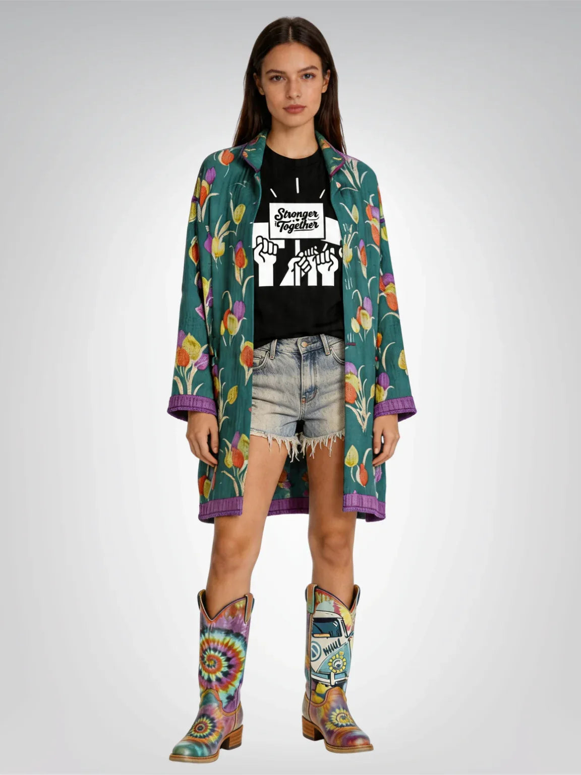 Stronger Together - Fists Raised Heavyweight Unisex Tee