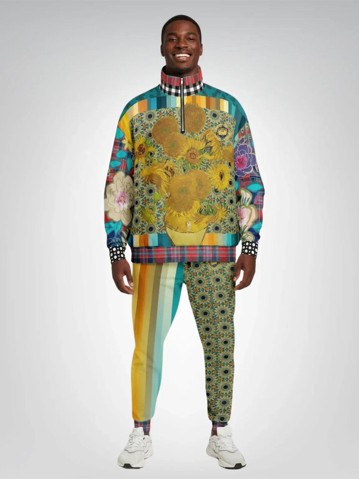 Sunflowers in My 1888 - Van Gogh - Heavyweight Oversized Quarter Zip Sweatshirt