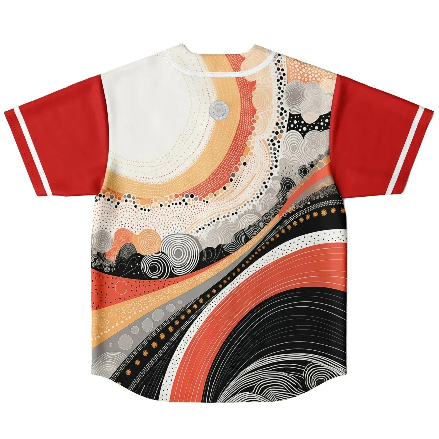 Sunset Springs Abstract 70s Short Sleeve Eco-Poly Reversible Baseball Jersey