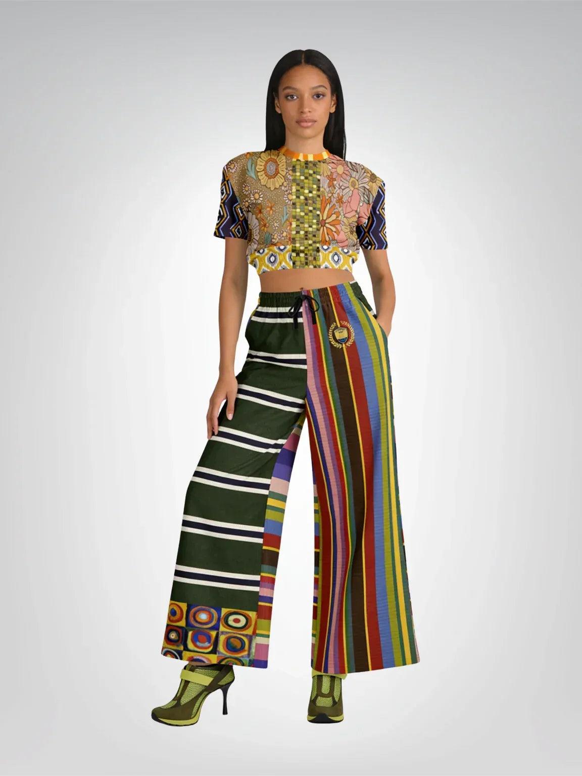 Sunshine of My Life in Floral Eco-Poly Short Sleeve Cropped Pullover