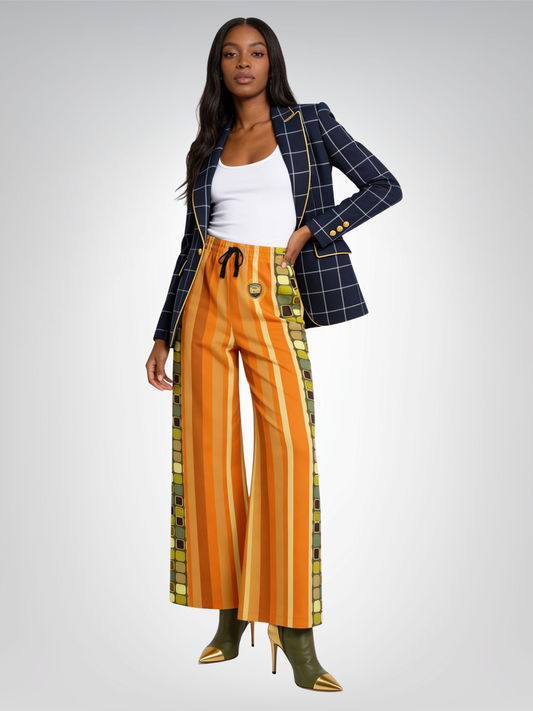 Sunshine of My Life in Green Igloo Eco-Poly Wide Leg Pants