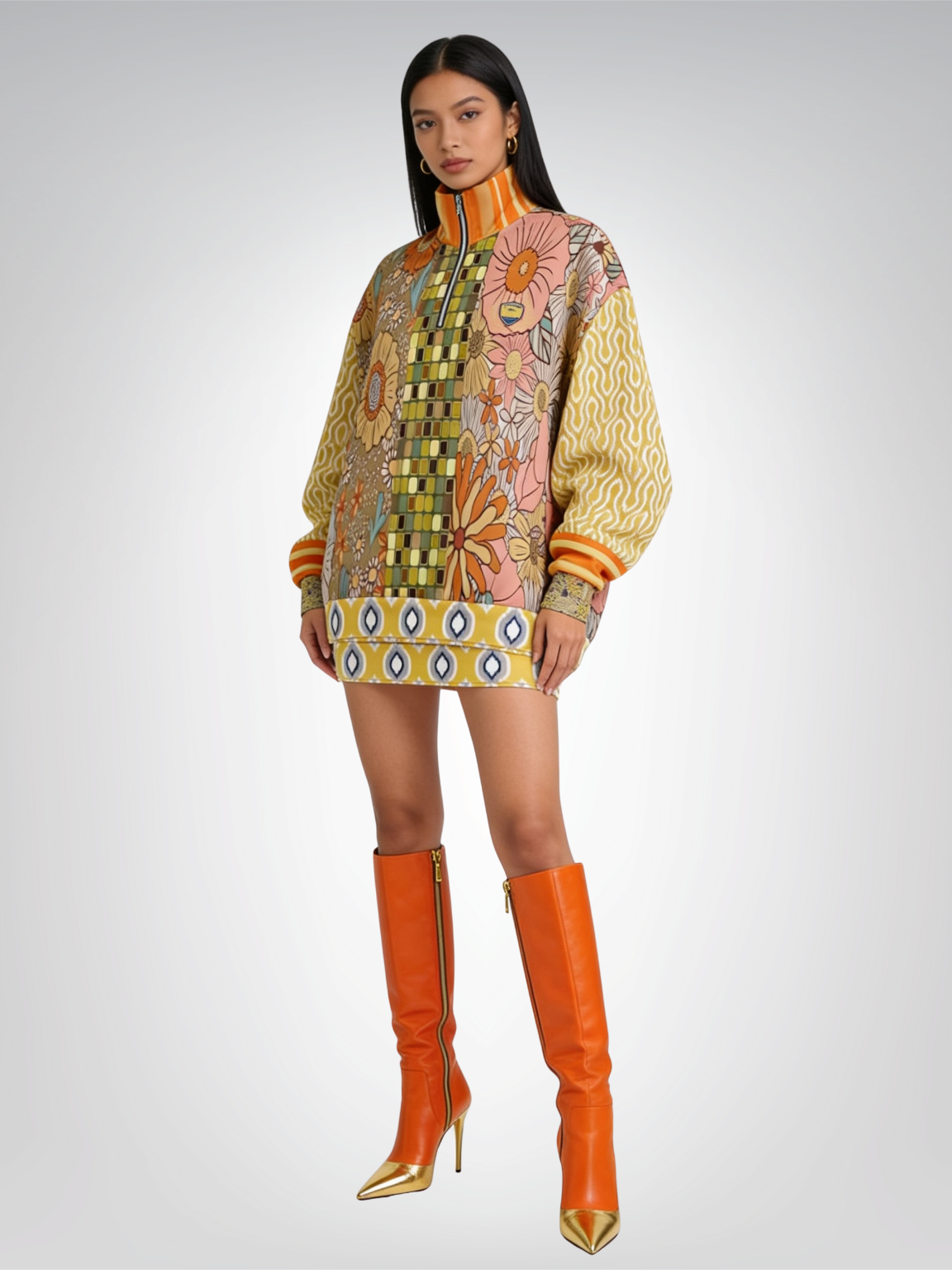 Sunshine of My Life Oversized Heavyweight Oversized Quarter Zip Sweatshirt