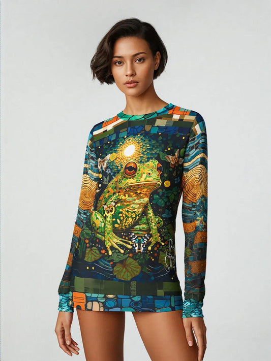 Super Jolly Green Leap Frog Mosaic Print Unisex Sweatshirt (Gold Label)