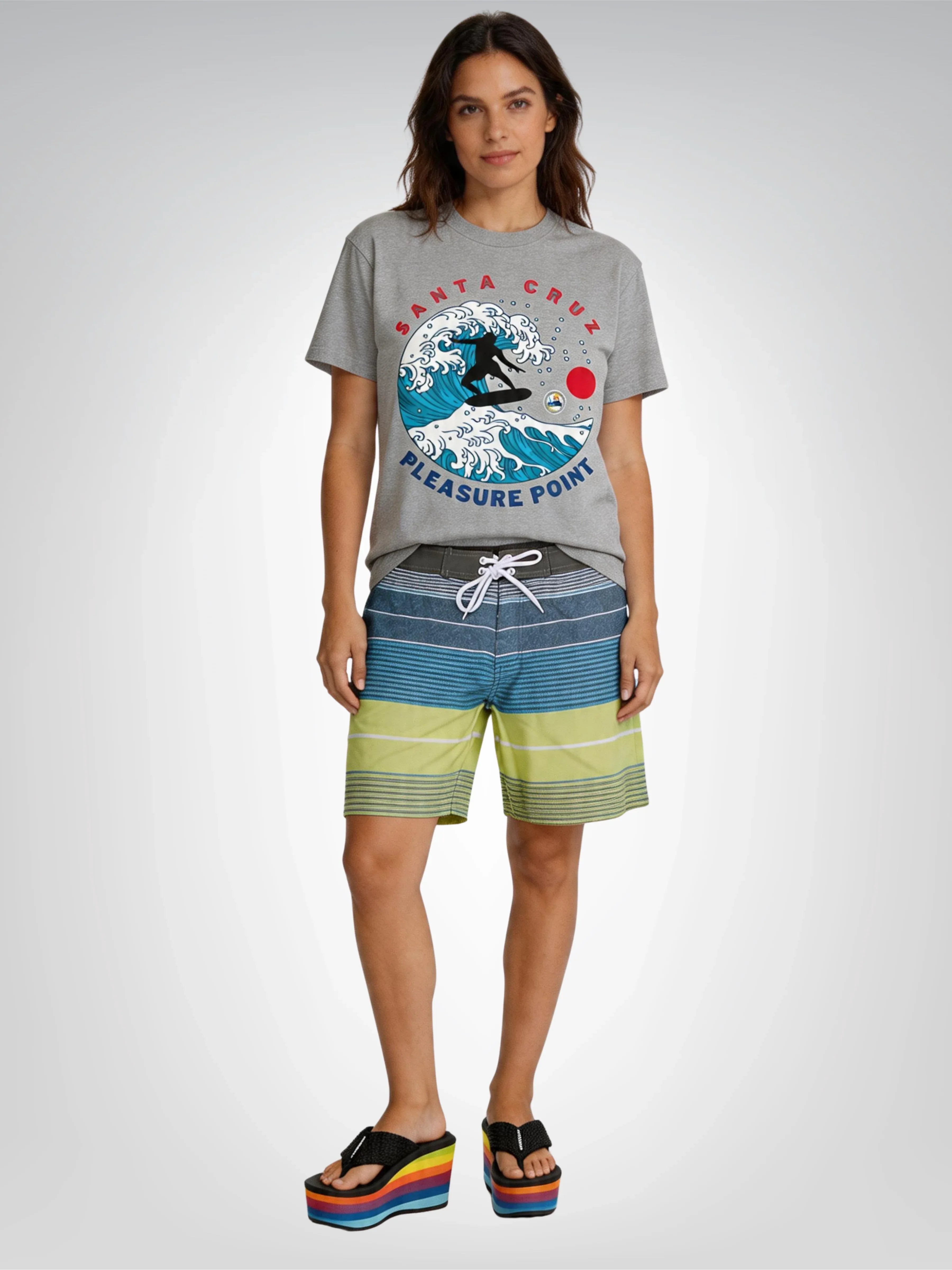 Surf Pleasure Point Santa Cruz Big Waves Heavyweight Tee