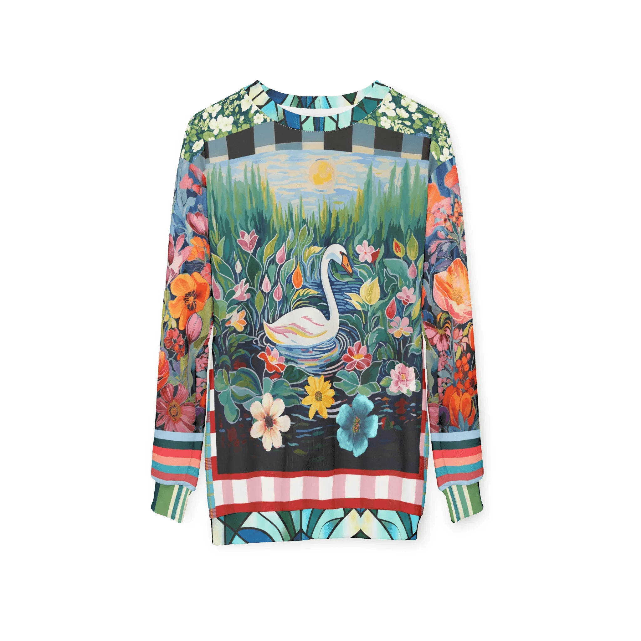 Swan in Floral Isolation Unisex Sweatshirt (Gold Label)