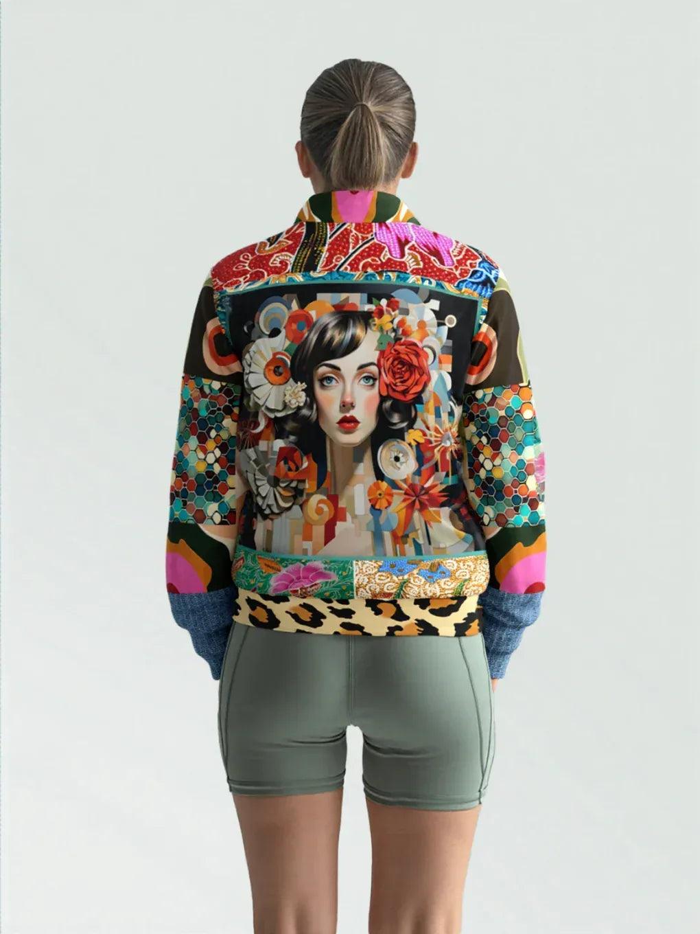 Sweet Clementine Deco Girl Patchwork Eco-Poly Unisex Track Jacket