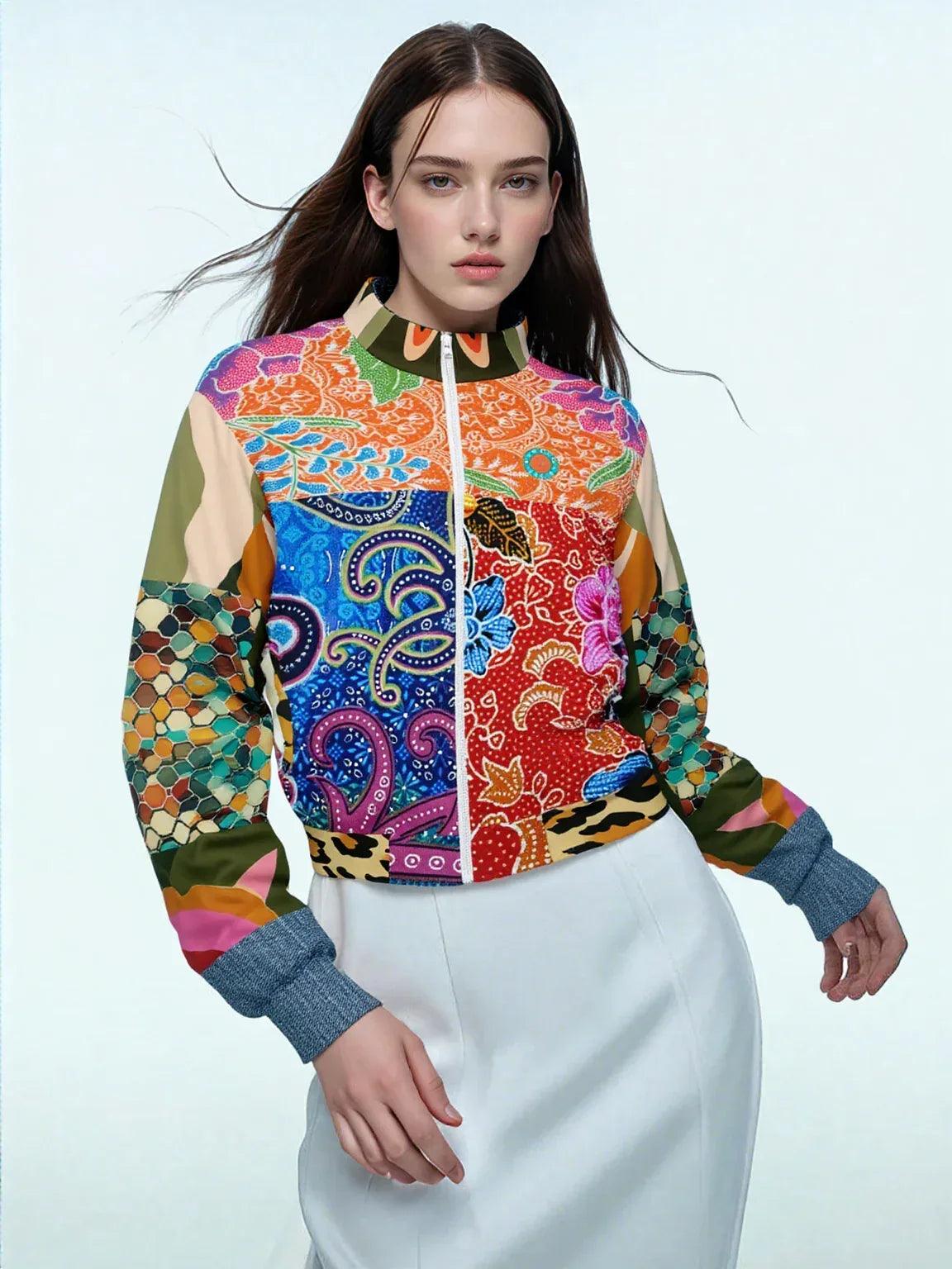 Sweet Clementine Deco Girl Patchwork Eco-Poly Unisex Track Jacket