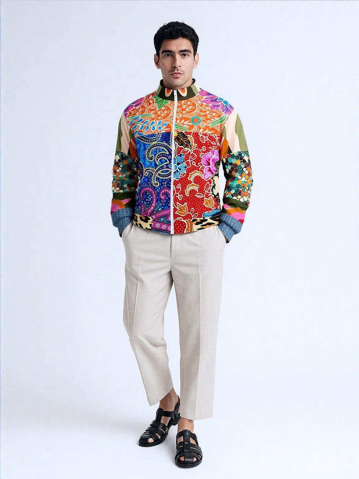 Sweet Clementine Deco Girl Patchwork Eco-Poly Unisex Track Jacket