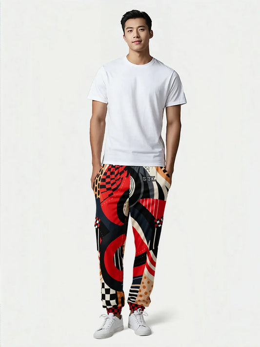 Switch Me Black in Abstract Zebra Eco-Poly Unisex Cargo Joggers