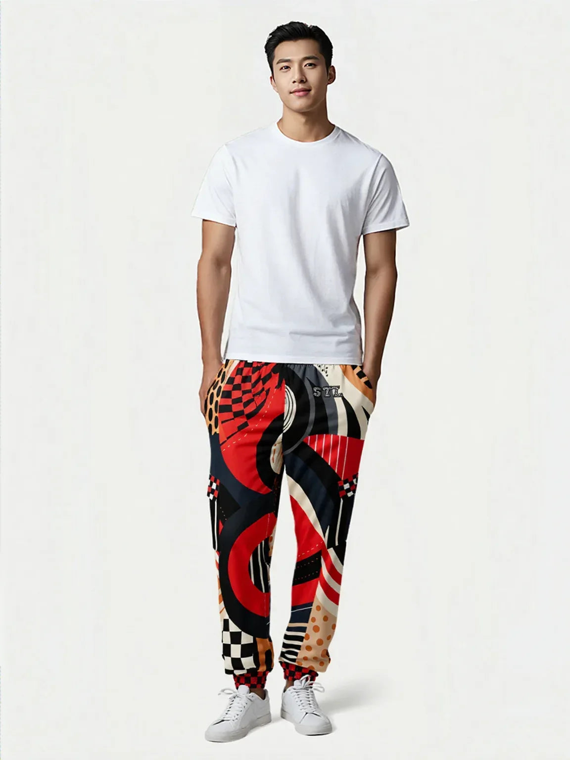 Switch Me Black in Abstract Zebra Eco-Poly Unisex Cargo Joggers