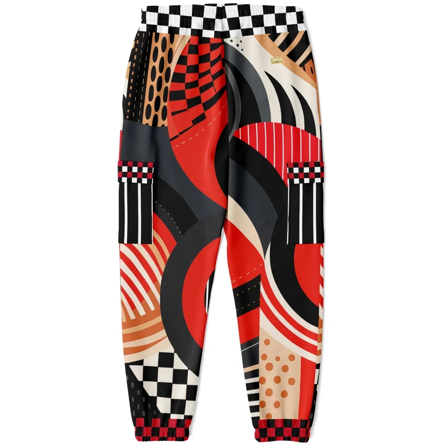 Switch Me Black in Abstract Zebra Eco-Poly Unisex Cargo Joggers