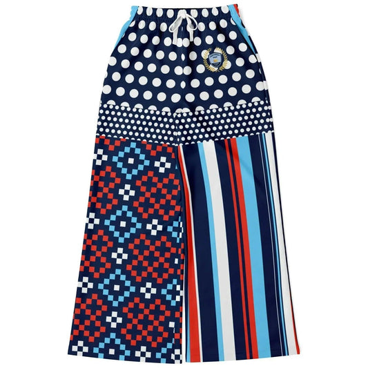 Tale of Two Cities Duo Print Eco-Poly Wide Leg Pants