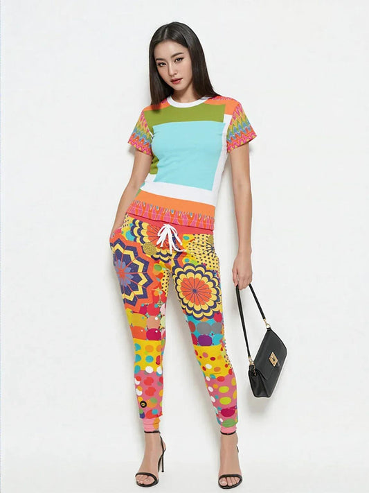 Gold Dial Dots Sunsplash Eco-Poly Unisex Joggers