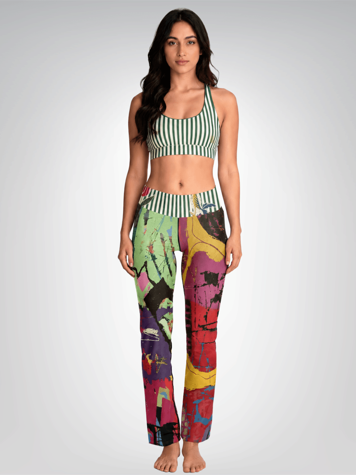 Tanzania in Abstract Colorblock Flare Leggings