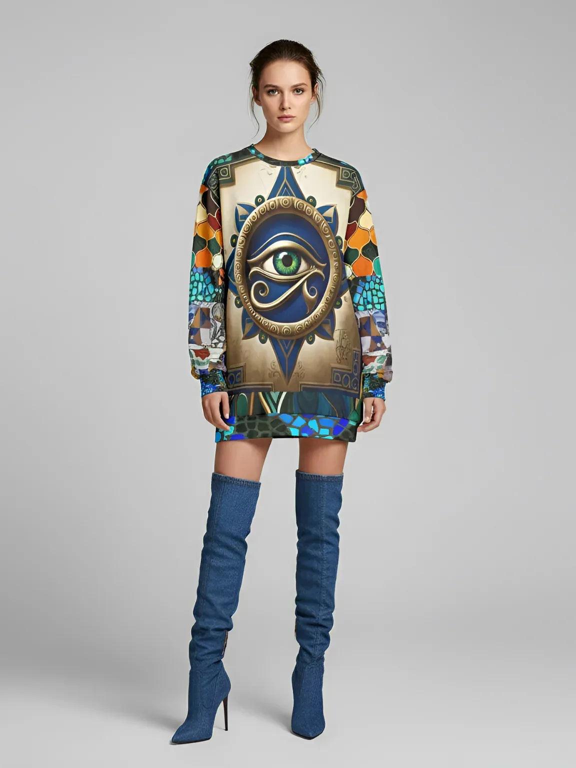 The Enlightened One - Eye of Horus Mosaic Print Unisex Sweatshirt (Gold Label)