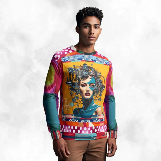 The Hybrid - Girl Machina in Yellow Unisex Sweatshirt (Gold Label)