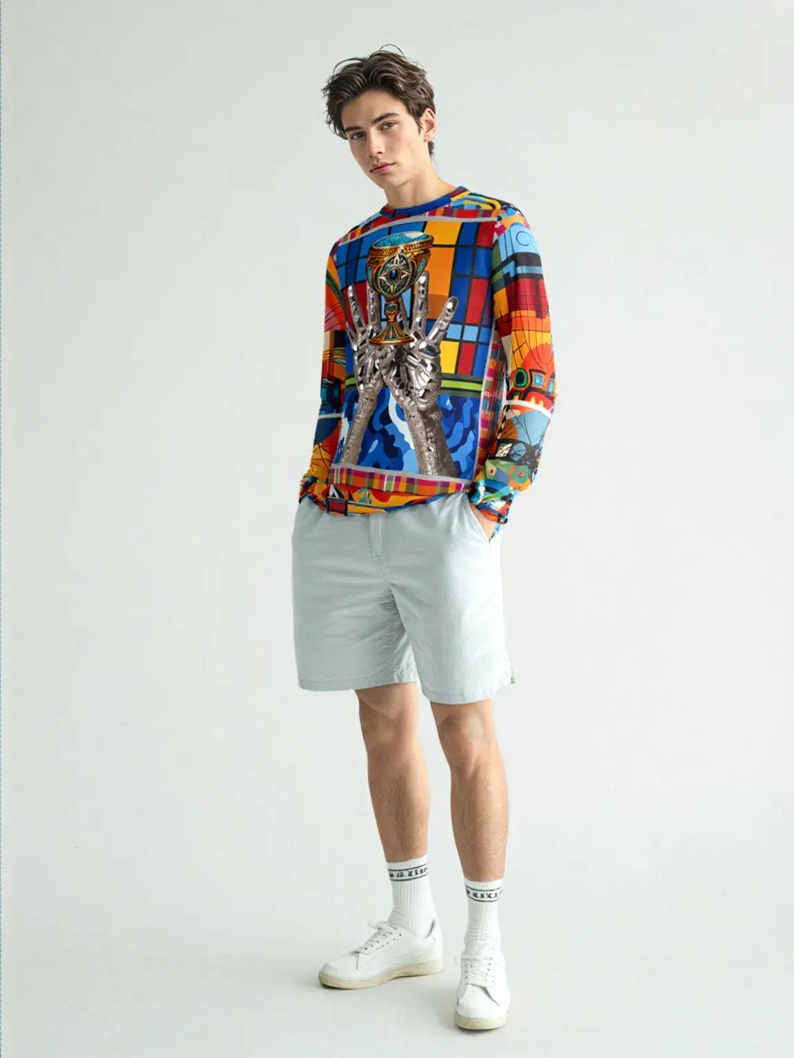 The Offering Chalice Colorblock Print Unisex Sweatshirt (Gold Label)