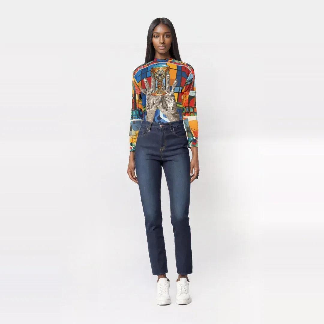 The Offering Chalice Colorblock Print Unisex Sweatshirt (Gold Label)