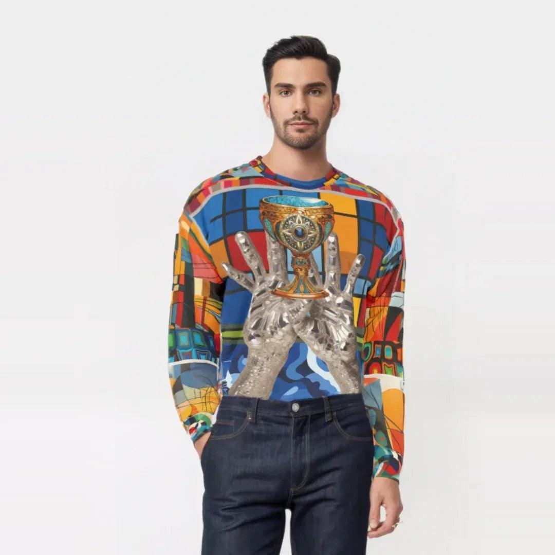 The Offering Chalice Colorblock Print Unisex Sweatshirt (Gold Label)