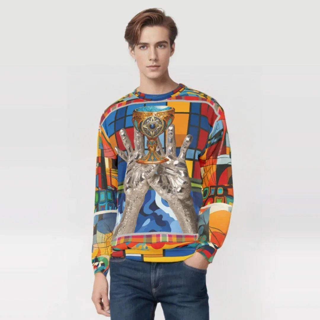 The Offering Chalice Colorblock Print Unisex Sweatshirt (Gold Label)