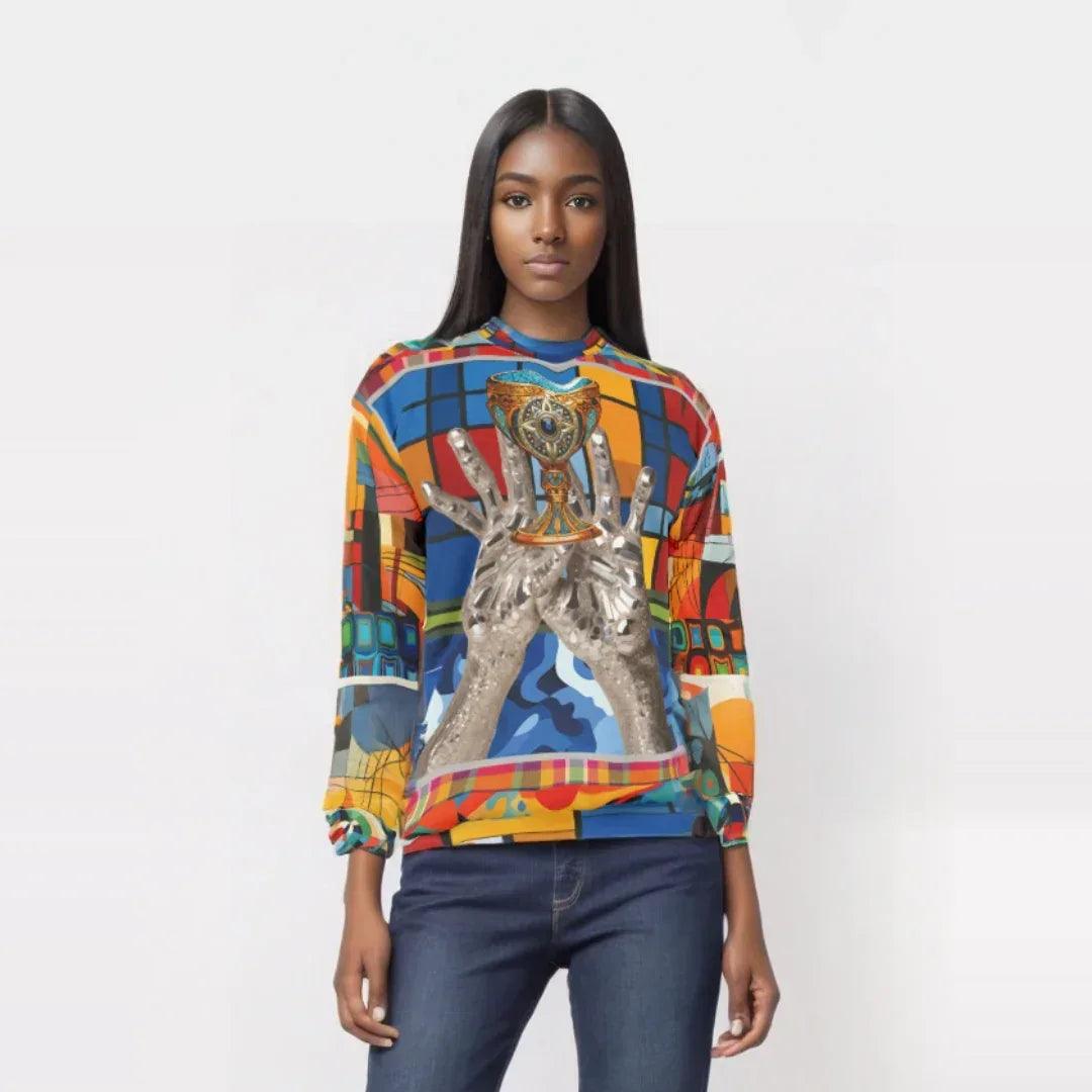 The Offering Chalice Colorblock Print Unisex Sweatshirt (Gold Label)