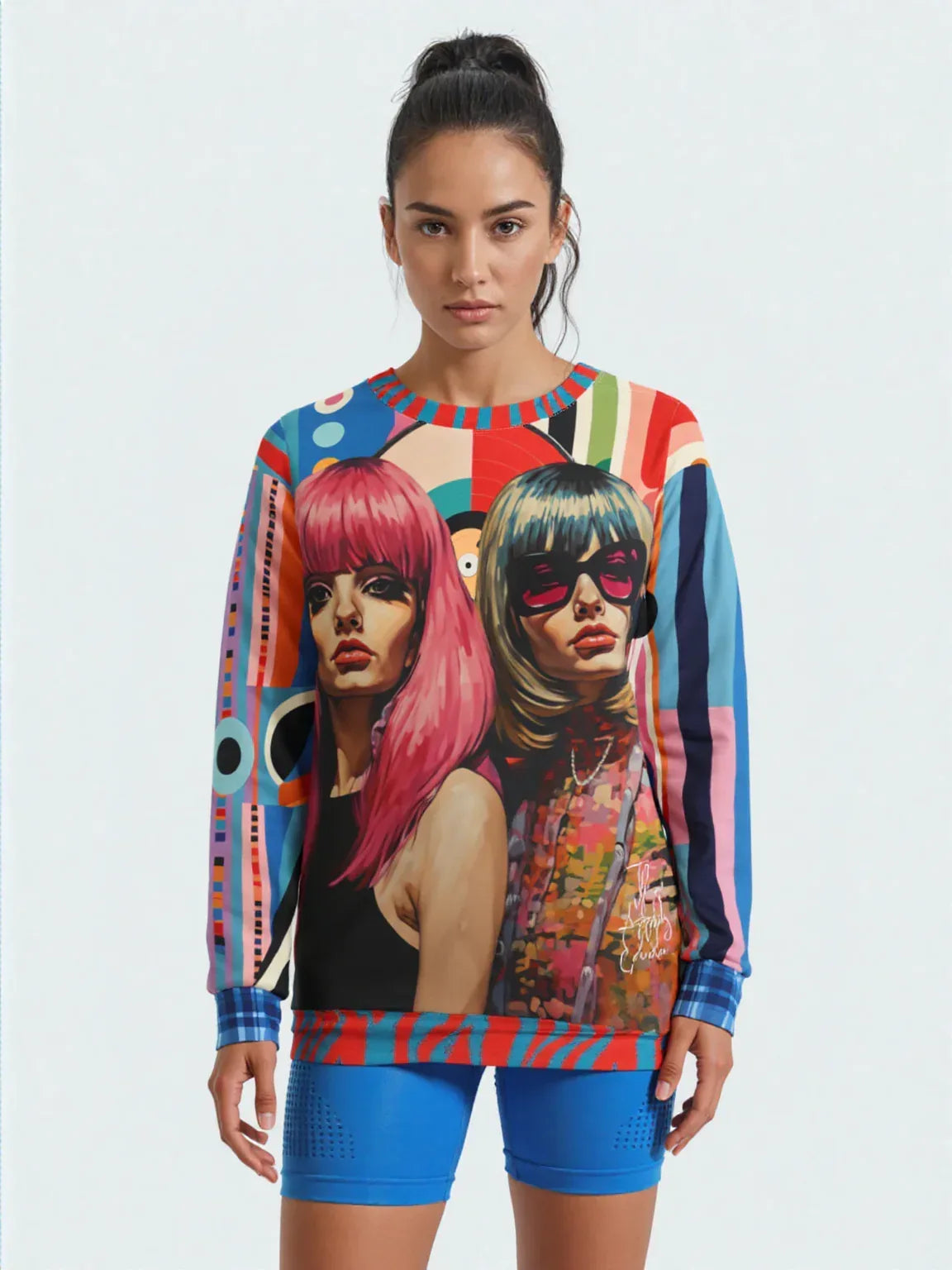 The Pfeiffers-Beatnik Girls Abstract Geo Unisex Sweatshirt (Gold Label)