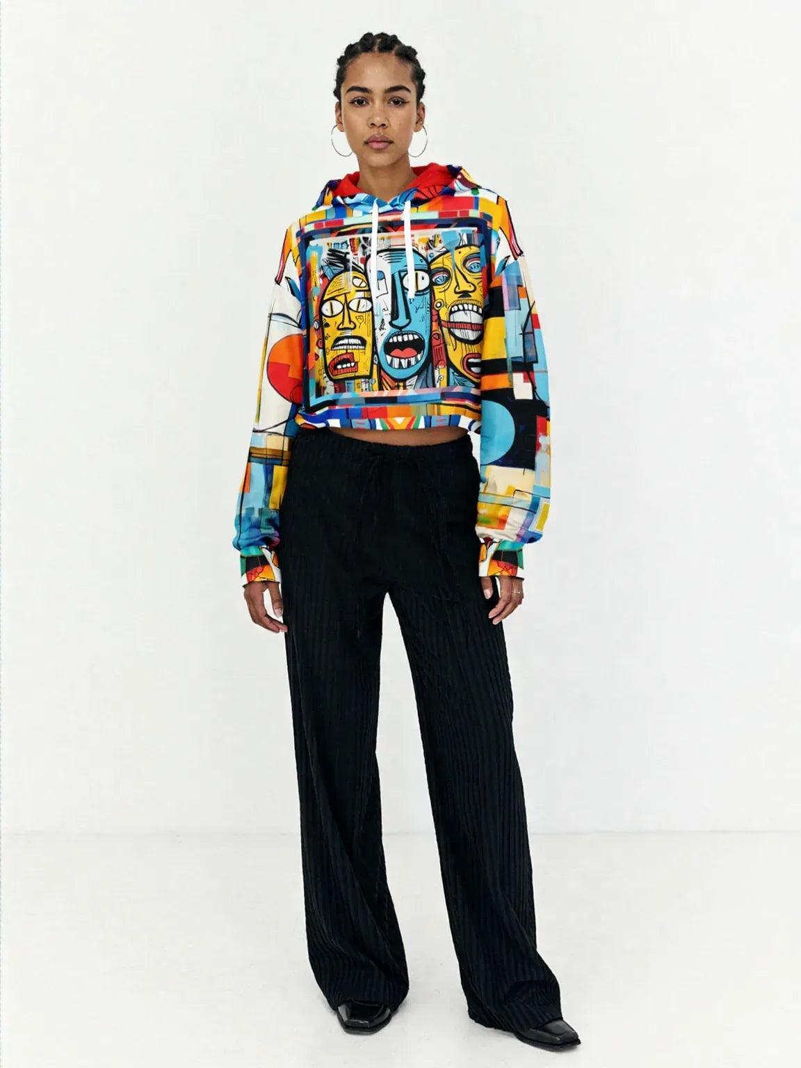 Three Lost Souls Eco-Poly Crop Hoodie